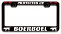 Protected By Boerboel Dogs Pets Black Metal License Plate Frame Tag Holder O9 