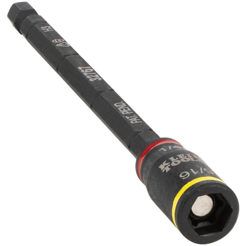 Klein Tools 32767 Impact Driver 3-in-1 Flip Socket And Bit Holder 1 4-inch 5 16-inch Hex Drivers 5-inch Length