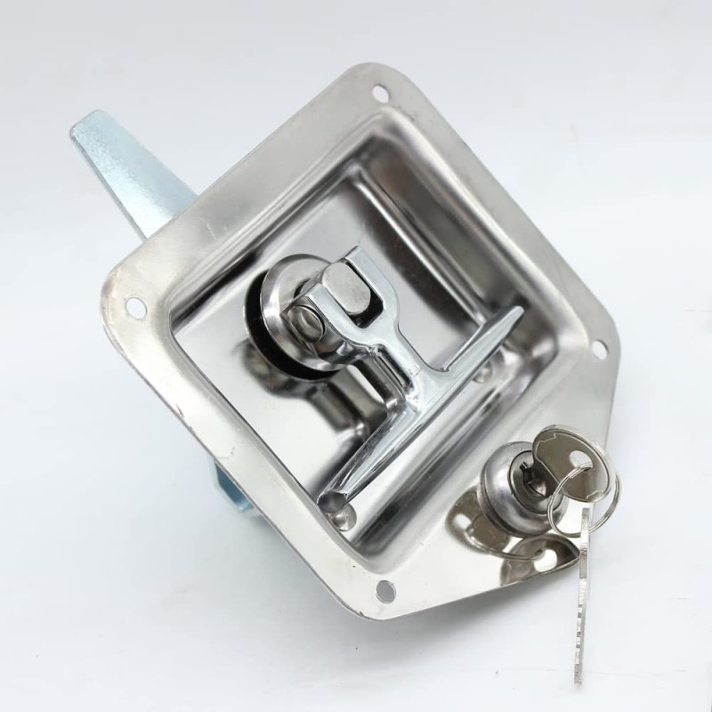4pcs Trailer Door Latch Rv Tool Box Lock With Gasket T-handle W 8x Keys Set For Camper Truck Bed Toolboxes