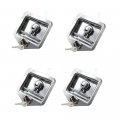 4pcs Trailer Door Latch Rv Tool Box Lock With Gasket T-handle W 8x Keys Set For Camper Truck Bed Toolboxes 