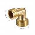 Uxcell Air Compressor Pipe Fitting 90 Degree Elbow Connector L Shape 3 8bsp Male To 1 2bsp