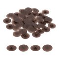 40pcs Screw Cap Covers 17mm Waterproof Plastic Decorative Caps For Phillips Cam Lock Nuts Self-tapping Screws Dark Coffee 