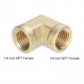 Uxcell 90 Degree Barstock Street Elbow Pipe Fitting 1 4 Inch Npt Female To 2pcs Forged Brass Hose Fittings Adapter For Gas Air