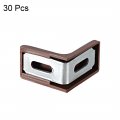 Uxcell 29mmx29mmx18mm Metal Plastic L Shaped Angle Bracket Shelf Corner Brace Plate Brown Pack Of 30