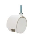 Twin Wheel Caster Solutions Twhn-50n-t10-wh 2 Diameter Nylon Hooded Non-brake 5 16-18 X 1 Threaded Stem 110 Lb Capacity Range 