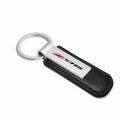 Ipick Image For Chevrolet Corvette C8 Z06 Silver Metal Plate Black Pu Leather Strap Key Chain Keychain Official Licensed