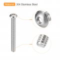 Uxcell 5 16-18x4 Button Head Socket Cap Screws 5pcs 304 Stainless Steel Fasteners Hex Bolts Full Thread Drive