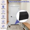 Uxcell Door Brush Bottom Sweep H-shape Aluminum Alloy Base With 5 9-inch Pp For Home Industrial 47-inch L Black