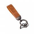 Ming Di Genuine Leather Car Keychain Light Brown 