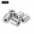 Uxcell 5pcs M8 Round Connector Nuts 304 Stainless Steel Coupling 20mm 0 79 Length Sleeve Rod Bar Stud Nut For Bracket