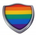 Pride Lesbian Gay Flag Shield Domed Decal 3d Look Emblem Resin Car Sticker 2 6 X3