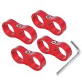 4pcs Red An12 24mm Hose Separator Clamp Fitting Adapter With Wrench For Car