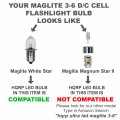 Hqrp High Power 3w Led Bulb Compatible With Maglite S3d016 St3d106 S3d095 S4d016 S4d015 S4d035 S5d015 S5d016 S6d016 S6d015
