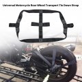 Motorcycle Rear Wheel Tie Down Strap Wear Resistant Transport Belt For Motorcycles Trucks And Cars Black