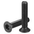 M6-1 X 30mm Flat Torx Head Machine Screws 25pcs 10 9 Grade Carbon Steel Countersunk Anti Theft Black Oxide Finish Full Thread 