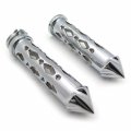 Httmt- Trhb121-22- Chromed Hollowed-out Spike Grip 1 Bars Cnc Compatible With Kawasak Handlebars Sport Bikes