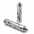 Httmt- Trhb121-22- Chromed Hollowed-out Spike Grip 1 Bars Cnc Compatible With Kawasak Handlebars Sport Bikes