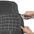 Oxgord Universal Fit 3-piece Full Set Ridged Heavy Duty Rubber Floor Mat Black 