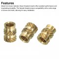 Uxcell M5 Threaded Inserts 50 Pcs Metric Knurled Nuts Brass Heat-set For Plastic 3d Printing Components