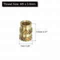 Uxcell M5 Threaded Inserts 50 Pcs Metric Knurled Nuts Brass Heat-set For Plastic 3d Printing Components