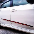 Qiilu Door Molding Trim Kit Strips Waterproof Body Side Bright Black Universal Protector Automotive