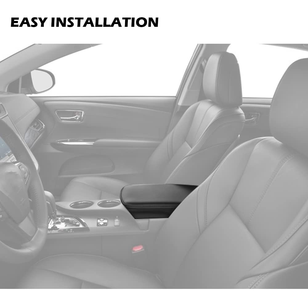 Center Console Armrest Cover For Toyota Avalon 2013 2014 2015 2016 2017 2018 Black Synthetic Leather