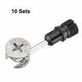 Uxcell 3-in-1 Furniture Connecting Kit 15mm Od Cam Fitting M10 Male Thread Expansion Screws 6x42mm Bolt 10 Sets