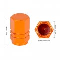 X Autohaux 4pcs Orange Tire Stem Valve Caps Wheel Covers Car Dustproof Hexagon Shape Aluminium Alloy Cap