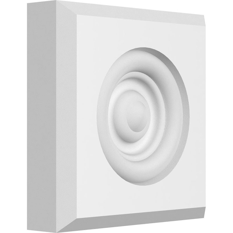 Ekena Millwork Rosp040x0x100sdg03-case-4 Standard Sedgwick Bullseye Rosette With Beveled Edge 4 W X 4 H 1 P 4-pack
