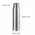 Uxcell Shower Head Extension Arm Stainless Steel 1 2pt Male To Female Thread 100mm Length Cast Pipe Fitting Coupler