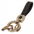 Microfiber Leather Car Keychain Bling Diamond Key Fob Holder For Women And Men 360 Degree Rotatable Anti Lost D Ring With 2 