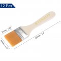 Uxcell 6 Paint Brush 1 Width Soft Nylon Bristle With Wood Handle For Wall Cabinets Fences Yellow 12pcs