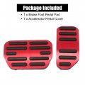 X Autohaux Red Brake Foot Pedals Pad Kit Non-slip No Drill Aluminum Alloy Accelerator Pedal Covers For Toyota Corolla Rav4