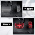X Autohaux Red Brake Foot Pedals Pad Kit Non-slip No Drill Aluminum Alloy Accelerator Pedal Covers For Toyota Corolla Rav4
