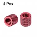 Uxcell 1 4-20 X 10mm Aluminum Alloy Hand Screw Nuts Diamond Knurl Knurled Camera Tripod Pass Hole Nut Red 4pcs