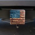 American Flag Patriotic Usa Collage Tow Trailer Hitch Cover Plug Insert
