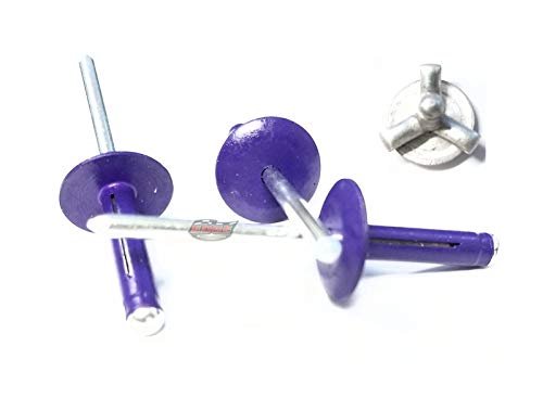 Racer S Speed Shop Purple 3 16 Large Head Tri-fold Exploding Aluminum Mandrel Pop Rivets 250 Pack