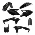 Complete Plastic Kit Black For Kawasaki Kx250f 2017 Includes Front And Rear Fenders Number Plate Fork Covers Radiator Scoops 