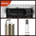 A-premium 1x Ignition Coil Pack And 4x Iridium Spark Plugs Compatible With Volkswagen Jetta 1999-2001 Golf Beetle 1998-2001 2