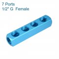 Uxcell G1 2 Thread 7 Ports 4 Way Manifold Block Splitter Quick Connect Air Hose Inline Coupler Air Compressor