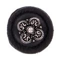 Vicenza Designs K1278 Napoli Round Leather Knob Large Black Antique Nickel 