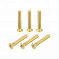 Uxcell Flat Head Socket Cap Screws M3-0 5 X 20mm Brass Inner Hex Drive Fasteners Bolts 6pcs