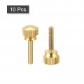 Uxcell 10pcs Knurled Thumb Screws M3x16mm Brass Shoulder Bolts Stepped Grip Knobs Fasteners For Pc Electronic Mechanical