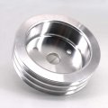 Kipa Aluminium Triple Groove Crankshaft Pulley For Sb Chevy Sbc 350 Crank Swp Short Small Block With A Water Pump 6 Satin