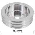 Aluminium Triple Groove Crankshaft Pulley For Sb Chevy Sbc 350 Crank Swp Short Small Block With A Water Pump 6 Satin Finish
