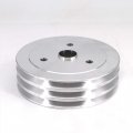 Aluminium Triple Groove Crankshaft Pulley For Sb Chevy Sbc 350 Crank Swp Short Small Block With A Water Pump 6 Satin Finish