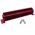 12 Red Finned Aluminum Double Pass Transmission Trans Cooler For C4 C6 700r4 4l60e 727- Dual Line Universal 