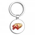 Glover Trading Hermit Crab Cartoon Round Stainless Steel Metal Key Chain Keychain Ring Double Sided Deisgn 