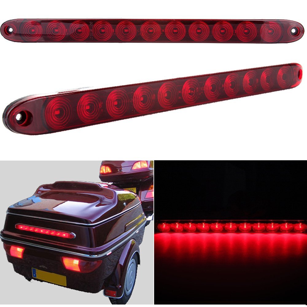 2 Pack 15 In 11led High Low Red Dim Brake Light Waterproof Side Marker Clearance Trailer Lights For Truck Rv Bus And Atv
