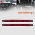 2 Pack 15 In 11led High Low Red Dim Brake Light Waterproof Side Marker Clearance Trailer Lights For Truck Rv Bus And Atv